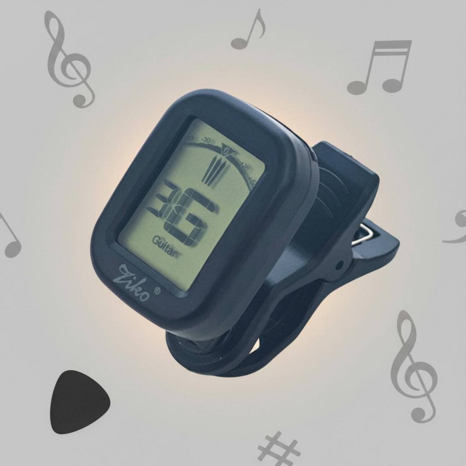 Guitar Tuner Clip - Accordeur chromatique à clipser, affichage facile