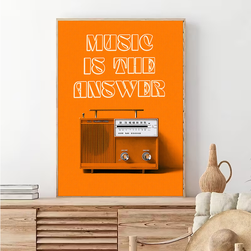 Audio Music Background - Tableau mural vintage sur toile sans