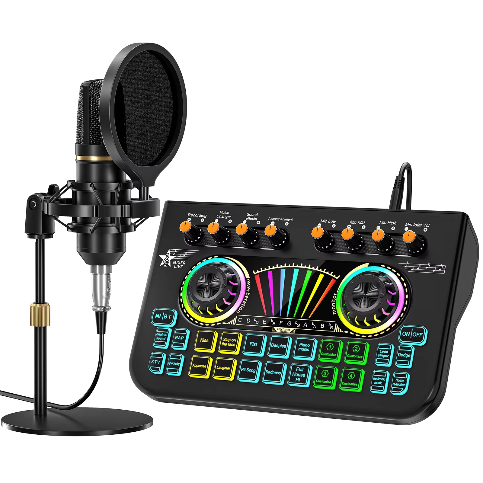 Audio And Music Mixer - Pack d'équipement de podcast Tenlamp avec