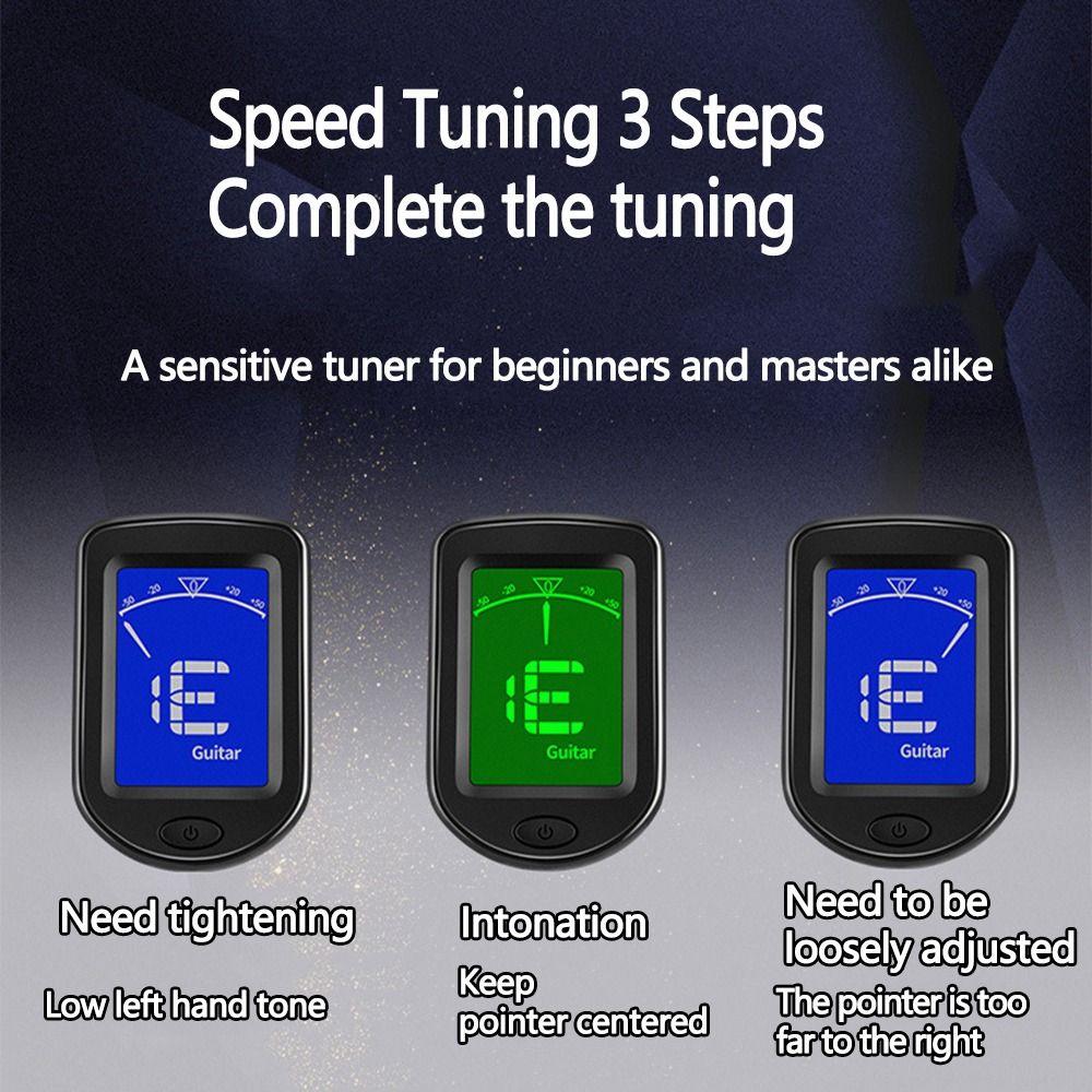 Guitar Tuner Clip - Accordeur de guitare à clipser, mini