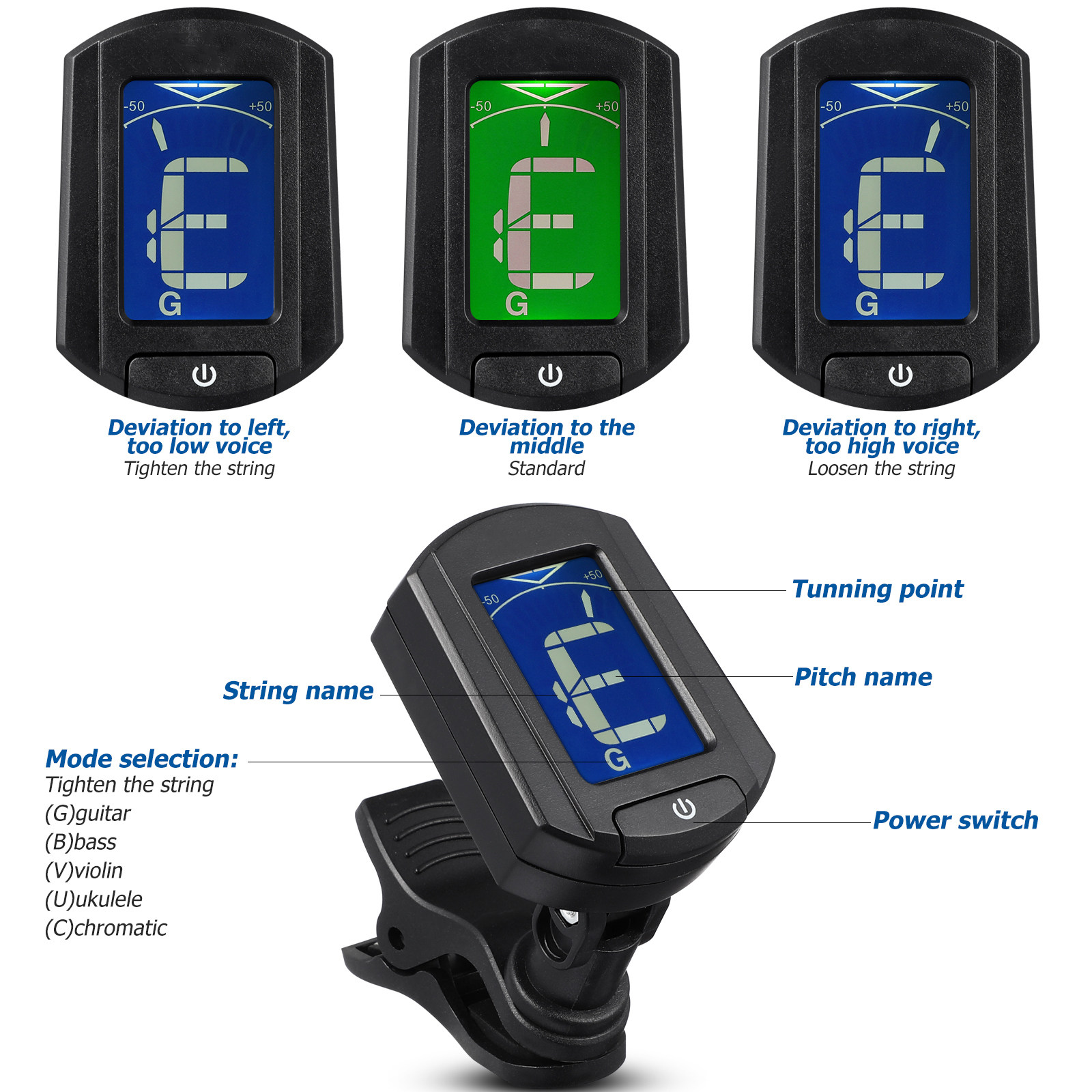 Eno Et-33 Mini Accordeur Numér - Guitar Tuner Clip avis et prix