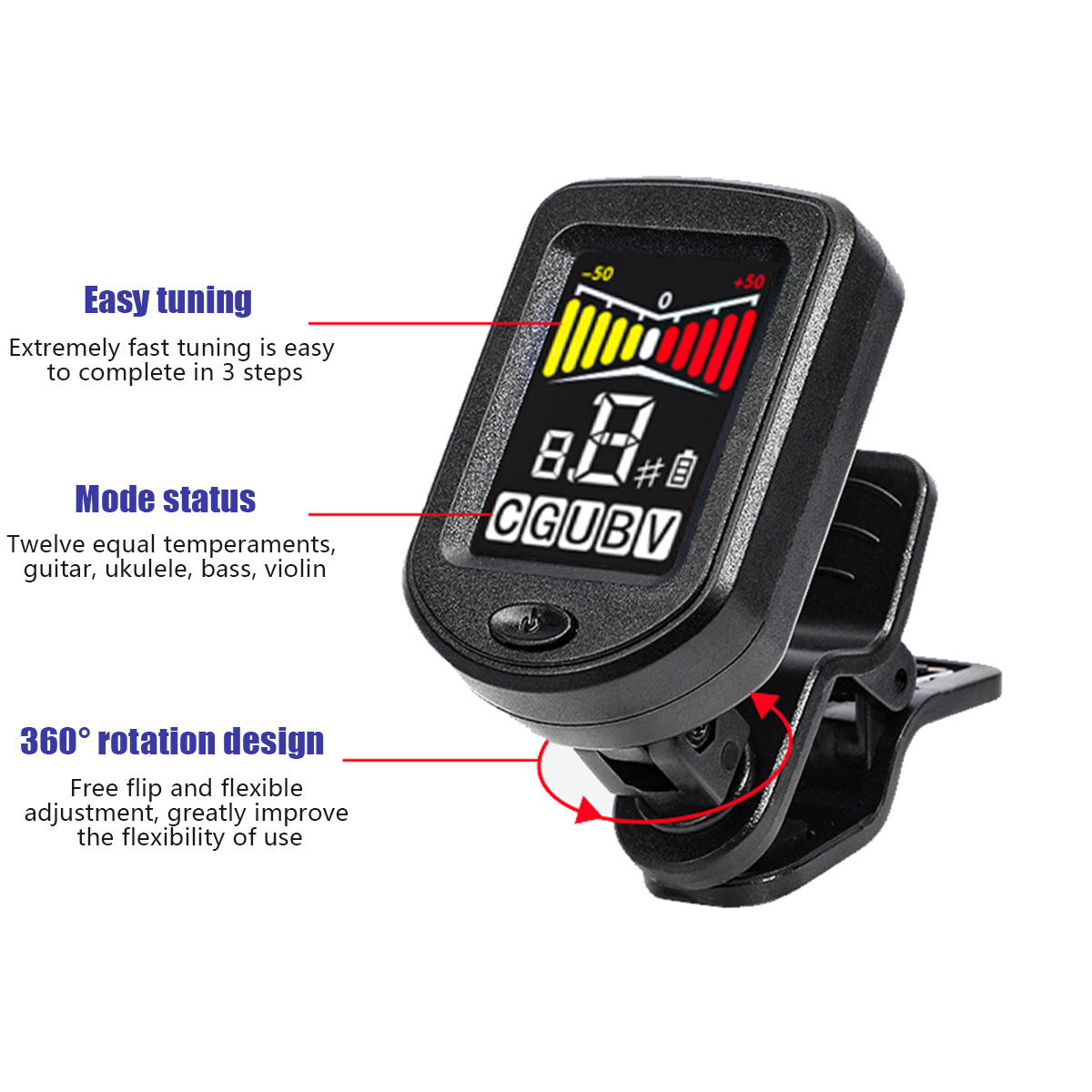 Accordeur de guitare à clipser - Guitar Tuner Clip avis et prix