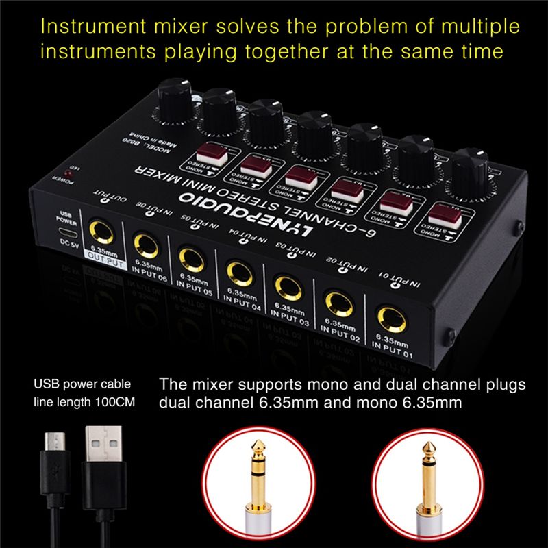 Mini-mixeur audio stéréo 6 can - Audio And Music Mixer avis et prix