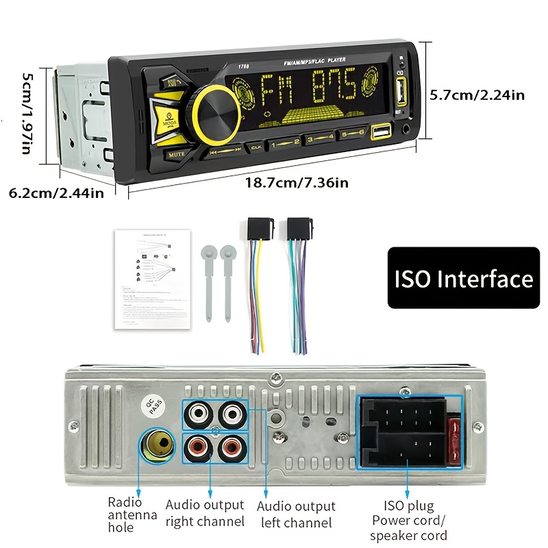 Autoradio FM 1DIN intégré, lec - Audio Without Music avis et prix