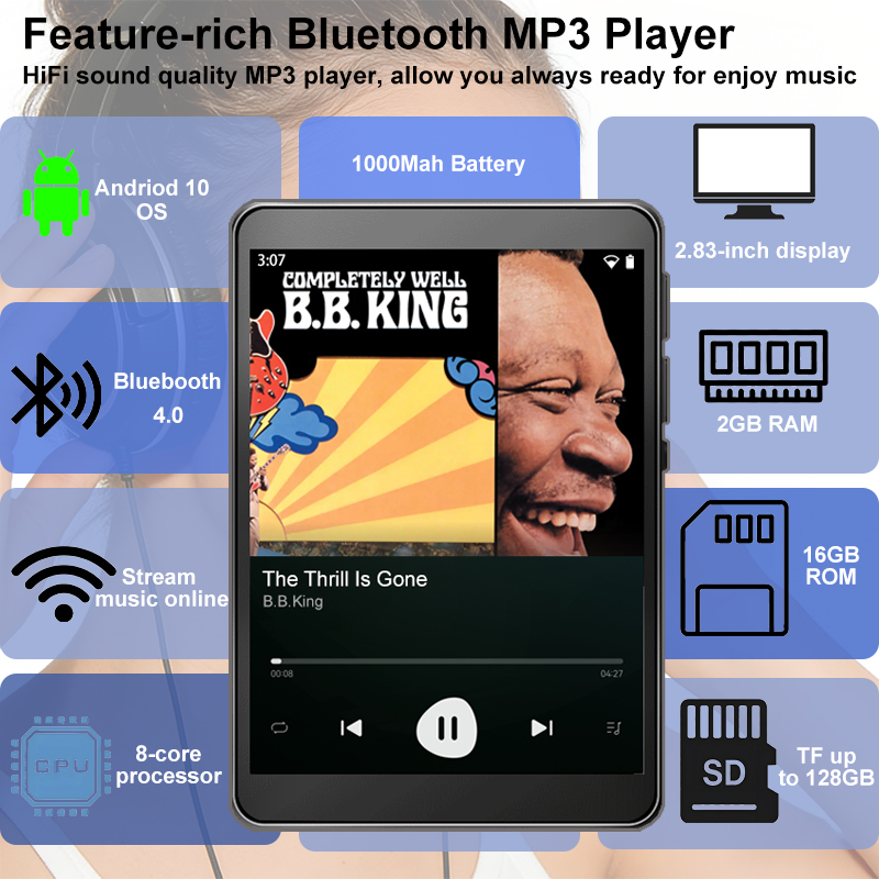 Lecteur MP3 WiFi Android 10, S - Audio Music For Download avis et prix